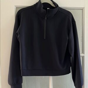 Black Quarter-Zip Scuba knit Pullover by Z by Zella